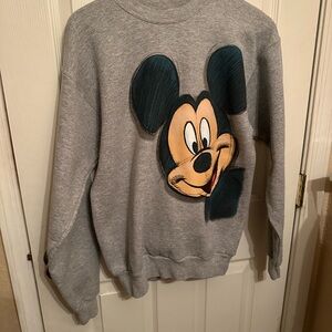 Disney Gray Crewneck Sweater with Mickey Mouse